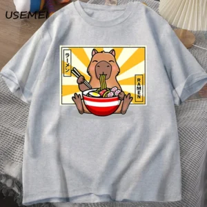 T-shirt Capybara Ramen Gris