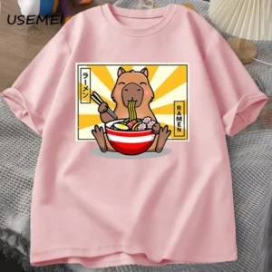T-shirt Capybara Ramen Rose